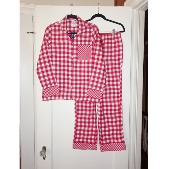NWT Draper James & Land’s End Red and White Flannel Pajama Set XS - Picture 4 of 10